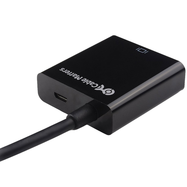 Cable Matters Gold-Plated Active HDMI to VGA Adapter with 3 Ft Micro USB Cable