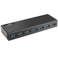 Inateck 7-Port USB 3.0 Hub with 12V 3A Power Adapter and 7 BC 1.2 Charging Ports