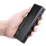 Inateck 7-Port USB 3.0 Hub with 12V 3A Power Adapter and 7 BC 1.2 Charging Ports